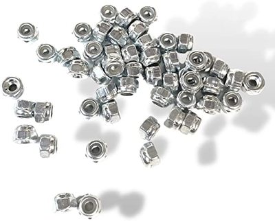 4mmサイズ 炭素鋼（亜鉛メッキ）M2 ナイロンロックナット 六角ロックナット (3. シルバー 50個)