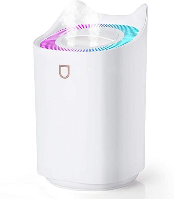 加湿器 超音波式 かしつき 3.3L大容量 ダブルノズル 霧量調整可能 七色LEDライト 空焚き防止 上から給水 24時間連続加湿 除菌 省エネ 空気清浄 小型 空気浄化機 乾燥/花粉症対策 部屋/車