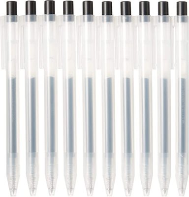 さらさら描けるゲルインキボールペン ノック式 10本セット 0.5mm・黒